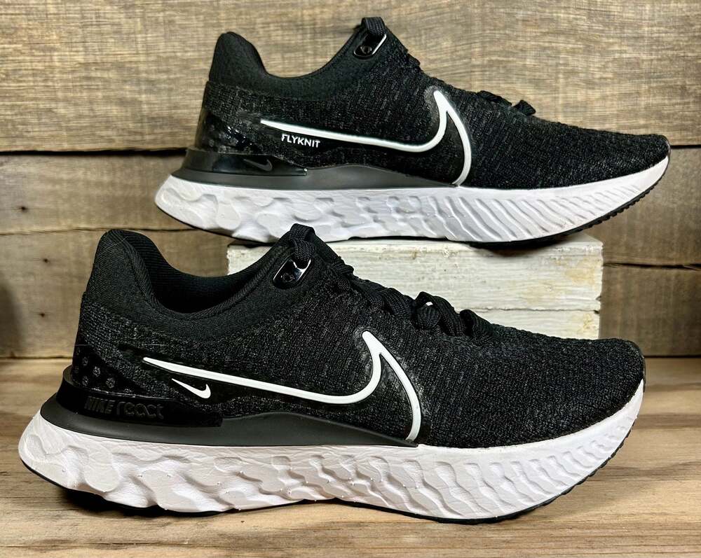 Nike React Infinity Run Flyknit 3 Black/White Road Running Shoes